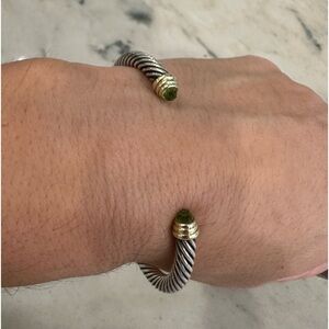 David Yurman cable flex bracelet with gemstone in silver